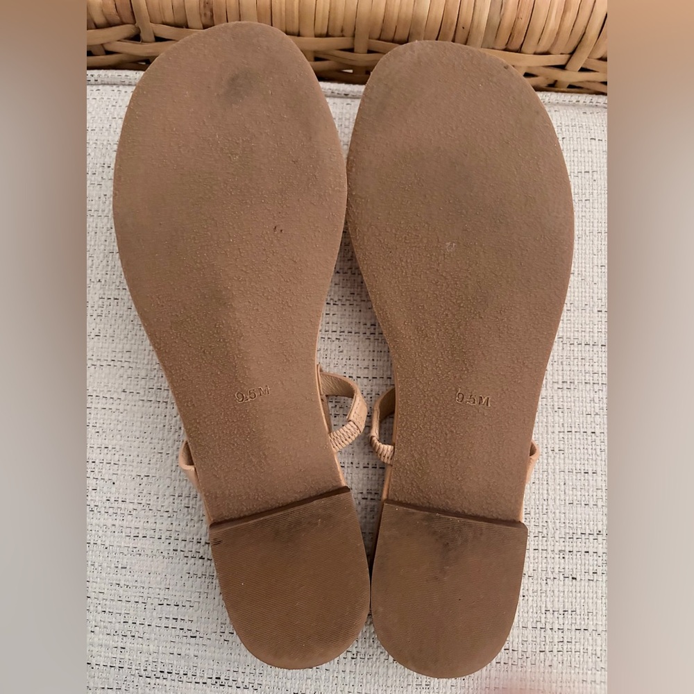 Jack Rogers Navajo Sandals Blush Nude w/ White Whipstitch Medallions Size 9.5 - Picture 6 of 6